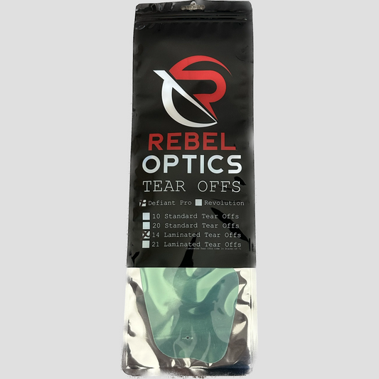 Defiant Pro Laminate tear-offs - 14 pack (New Style) - Premium Accessory from Rebel Optics - Just $25! Shop now at Rebel Optics