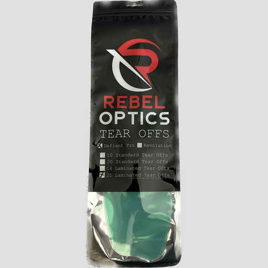 Defiant Pro Laminate tear-offs - 21 Pack - Premium Accessory from Rebel Optics - Just $39! Shop now at Rebel Optics