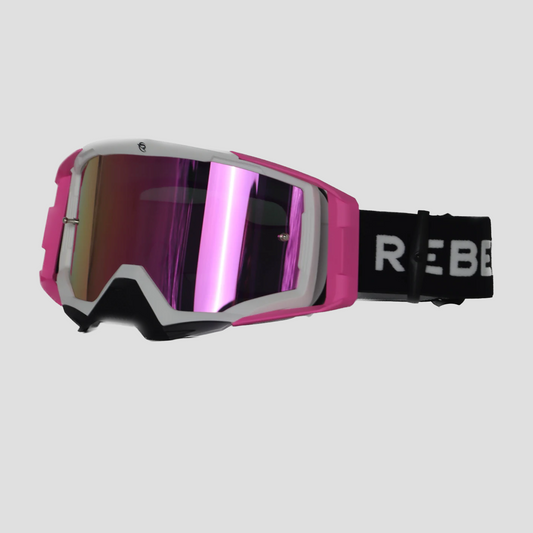 Revolution Motocross Goggle - White/Pink - Premium Motocross Goggle from Rebel Optics - Just $54.99! Shop now at Rebel Optics