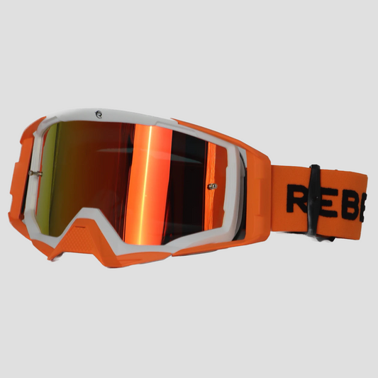 Revolution Motocross Goggle - White/Orange - Premium Motocross Goggle from Rebel Optics - Just $54.99! Shop now at Rebel Optics